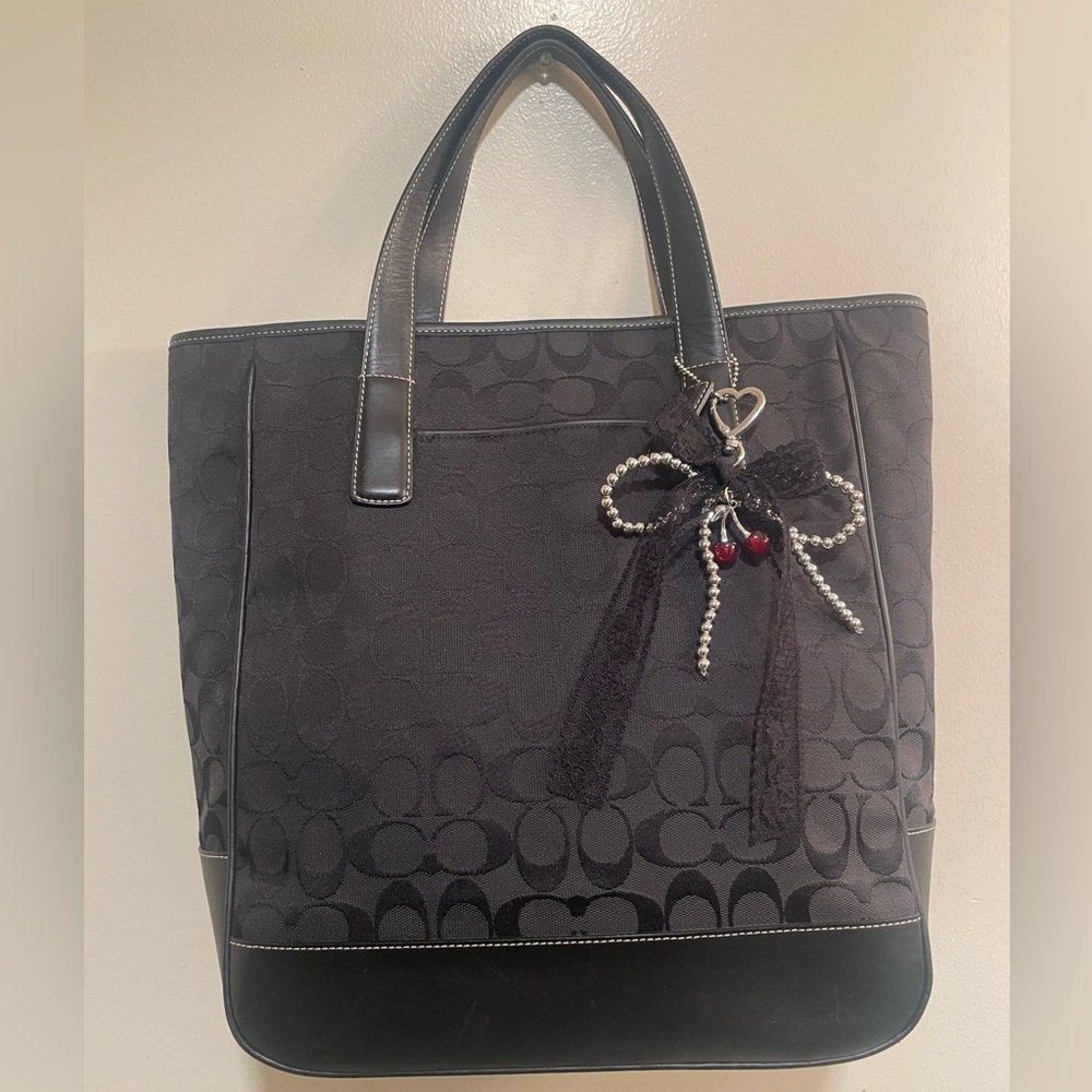 Vintage Coach Black Large Tote Bag